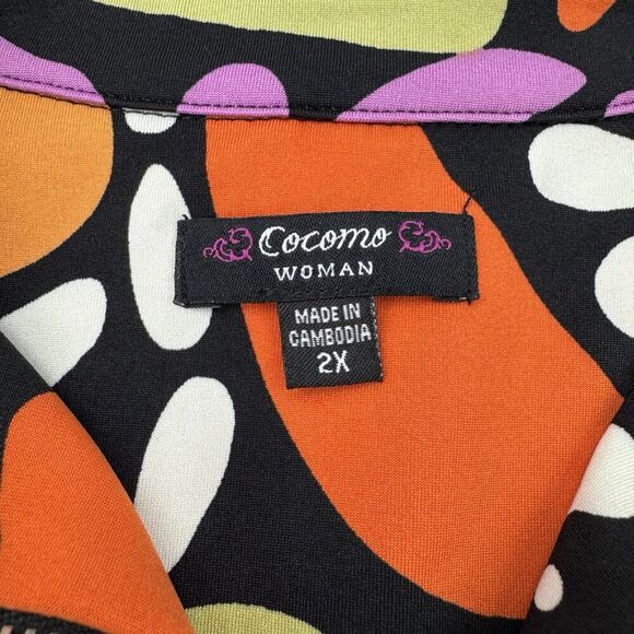 Cocomo Woman 2X Tunic Top Mini Dress Zip Front Sleeveless Butterfly Print - Picture 3 of 7